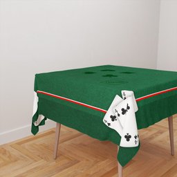 Toalha De Mesa Quadrada Tecido Oxford Truco Jogo Manilhas - 140x140cm - 1