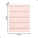 Ver imagem 5 de Berço Doce Sonho Acetinado + Kit Rodízio + Cômoda 4g + Guarda-roupa 2p Doce Sonho Acetinado
