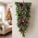 Ver imagem 4 de Guirlanda Natalina Nevada Decoração Coroa Parede Porta Verde 85cm