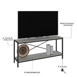 Rack para TV até 50 Polegadas 2 Prateleiras Industrial 120cm Active Yescasa - 5