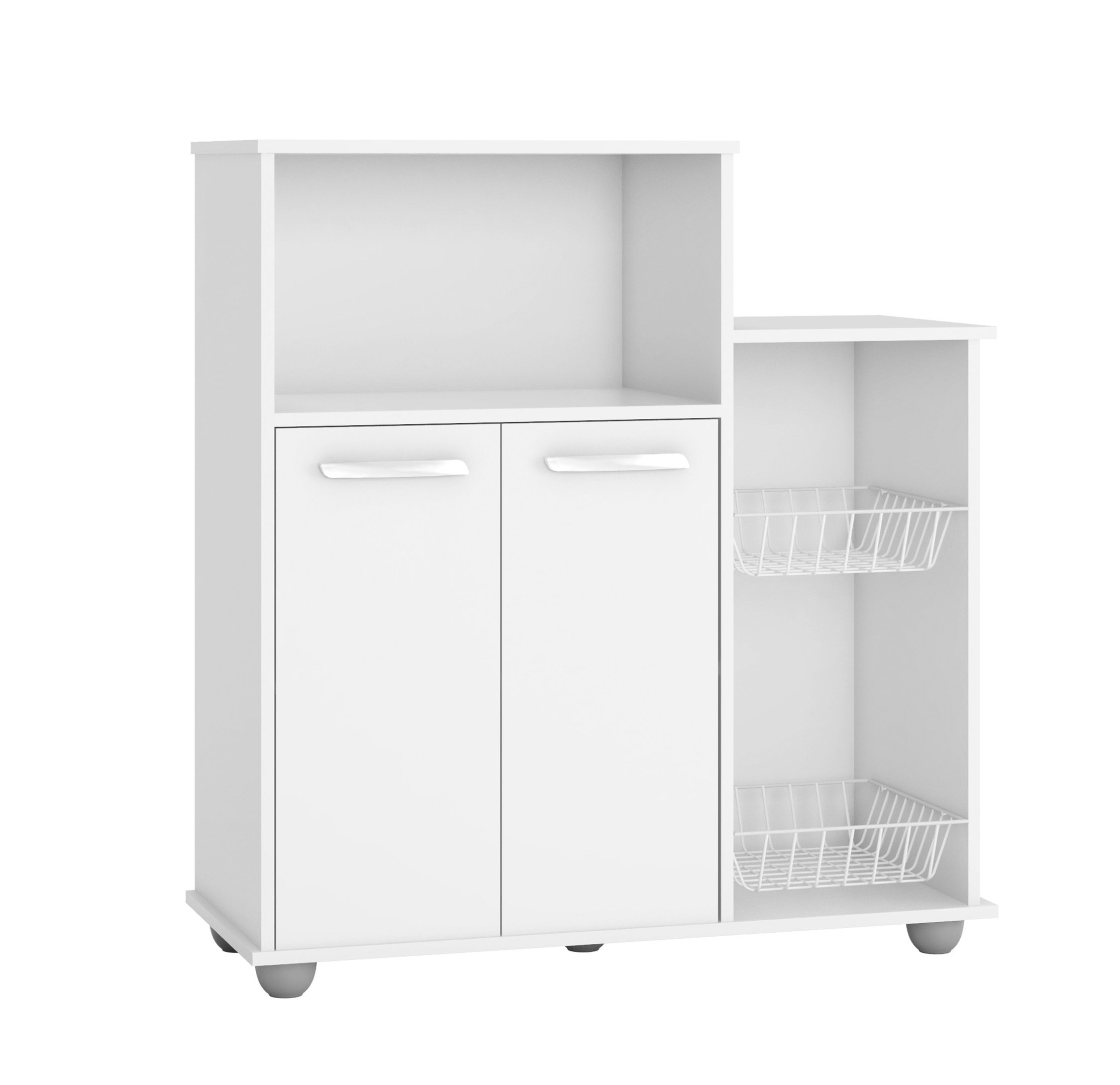 Armario Sollys Multiuso Fruteira para Cozinha Premium Estilo Moderno 2 Portas Cor Branco