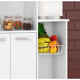Armario Sollys Multiuso Fruteira para Cozinha Premium Estilo Moderno 2 Portas Cor Branco - 4