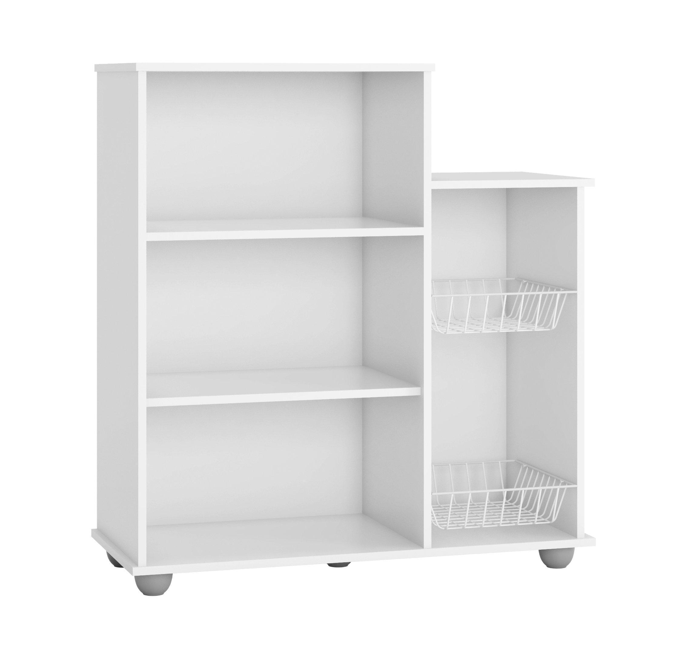 Armario Sollys Multiuso Fruteira para Cozinha Premium Estilo Moderno 2 Portas Cor Branco - 5