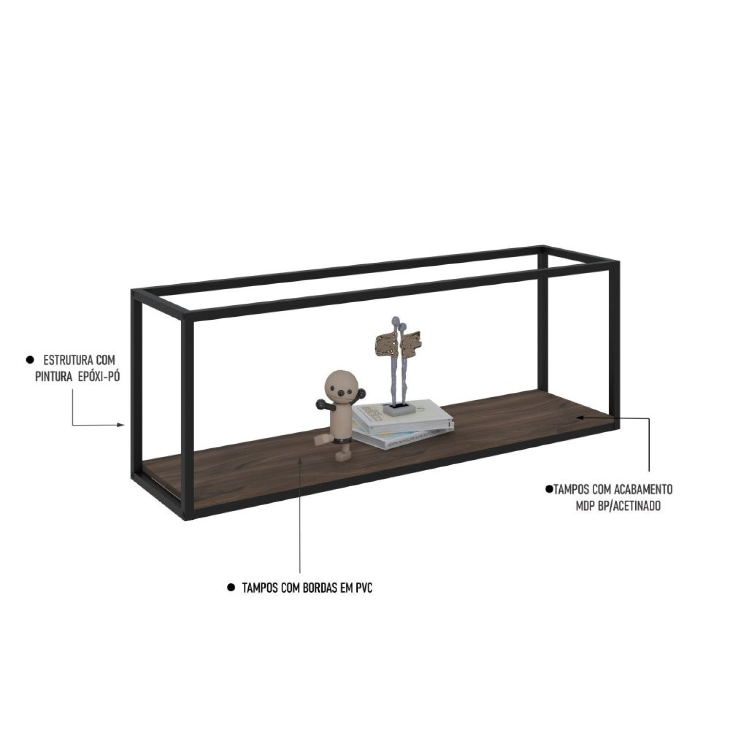 Nicho Aéreo Estilo Industrial 120cm Active Yescasa - 5