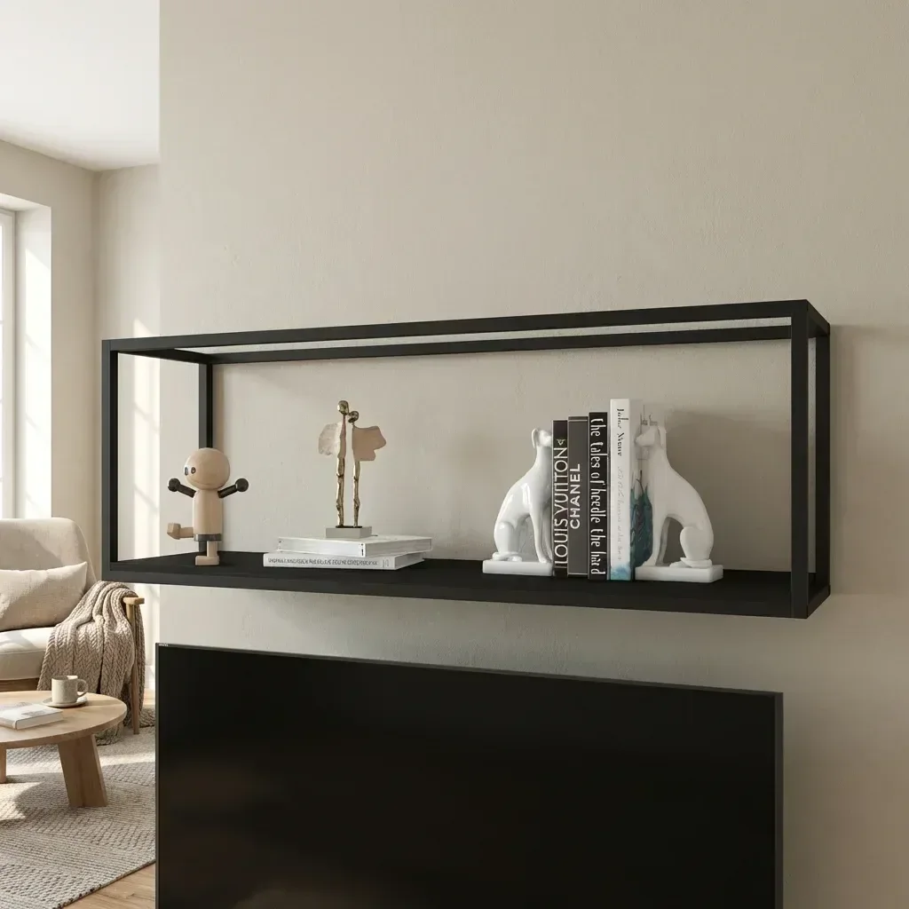 Nicho Aéreo Estilo Industrial 120cm Active Preto Ônix Yescasa