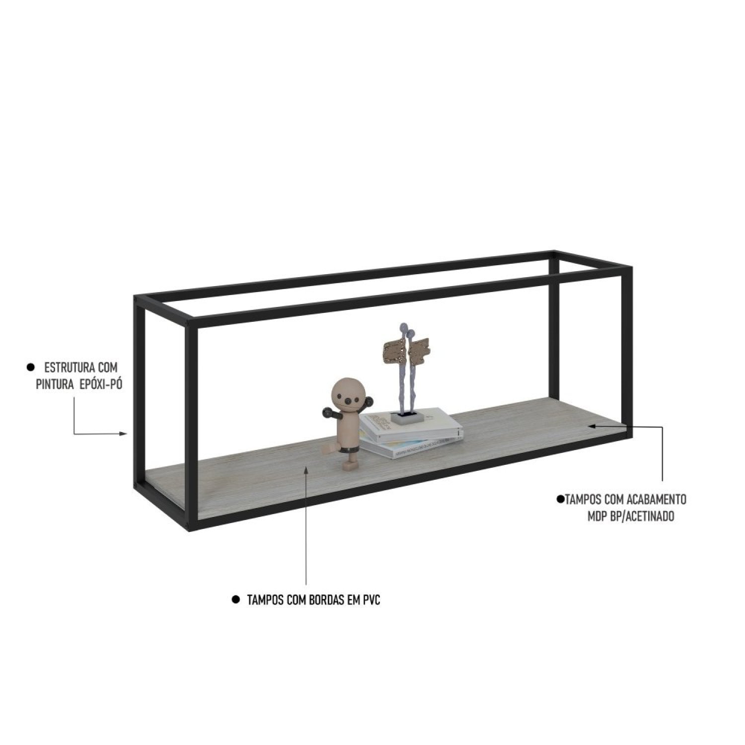 Nicho Aéreo Estilo Industrial 120cm Active Yescasa - 5