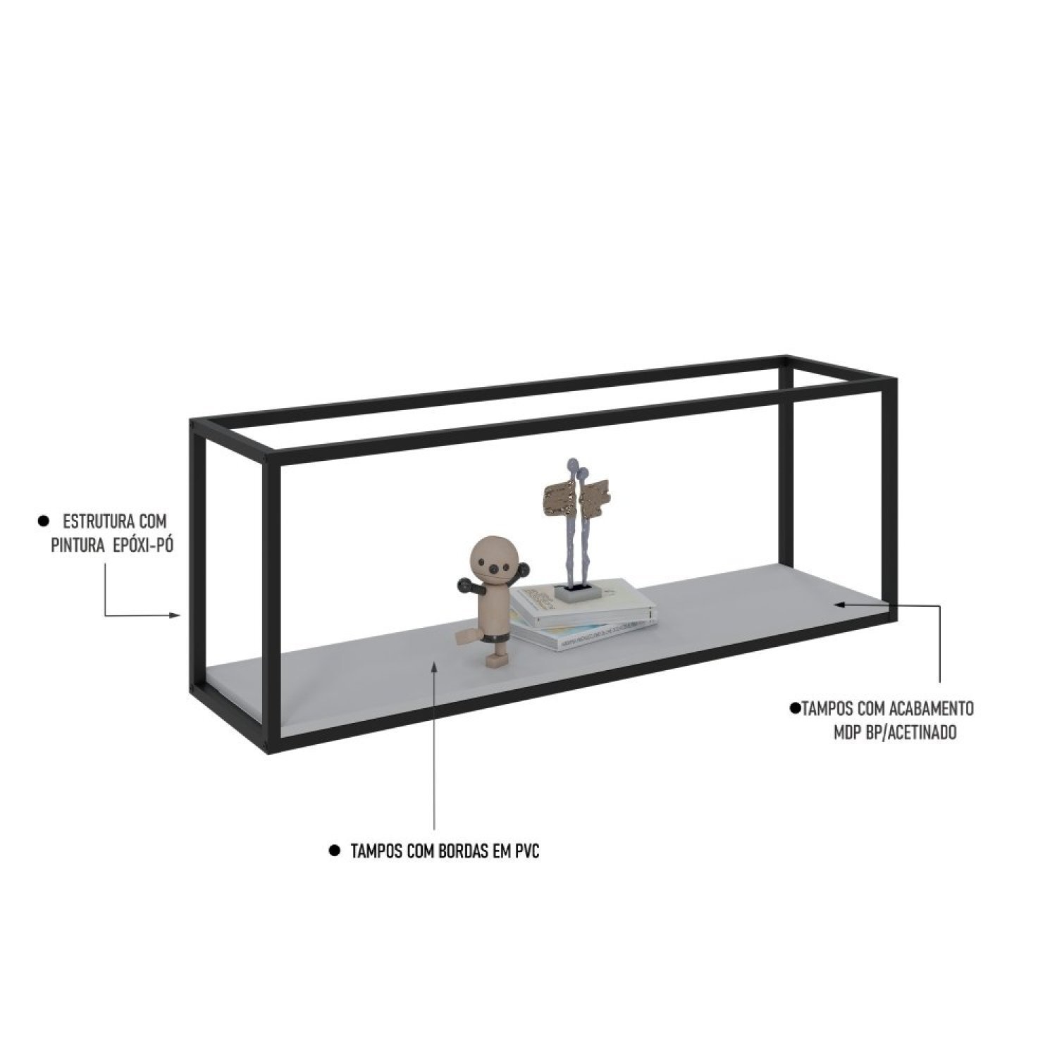 Nicho Aéreo Estilo Industrial 120cm Active Yescasa - 5