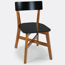 Ver imagem 1 de Cadeira de Madeira Paris Cor Castanho e Preto