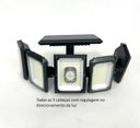 Ver imagem 2 de Luminária Solar com Sensor e Controle Remoto 300 Leds 5 Cabeças Placa Acoplada
