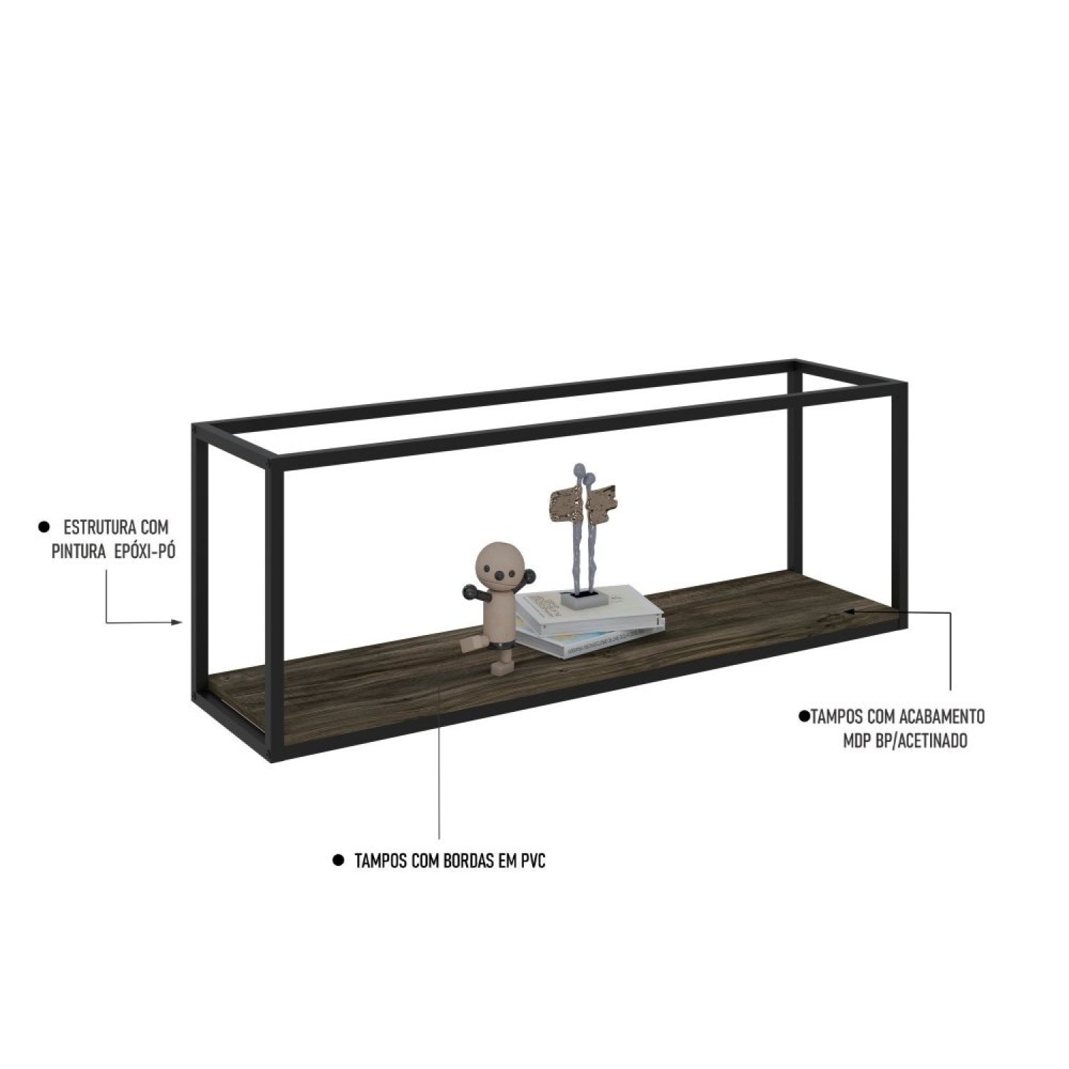 Nicho Aéreo Estilo Industrial 120cm Active Yescasa - 5