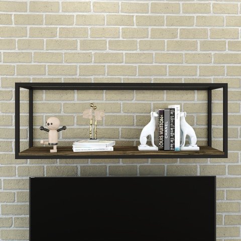 Nicho Aéreo Estilo Industrial 120cm Active Yescasa Marrom