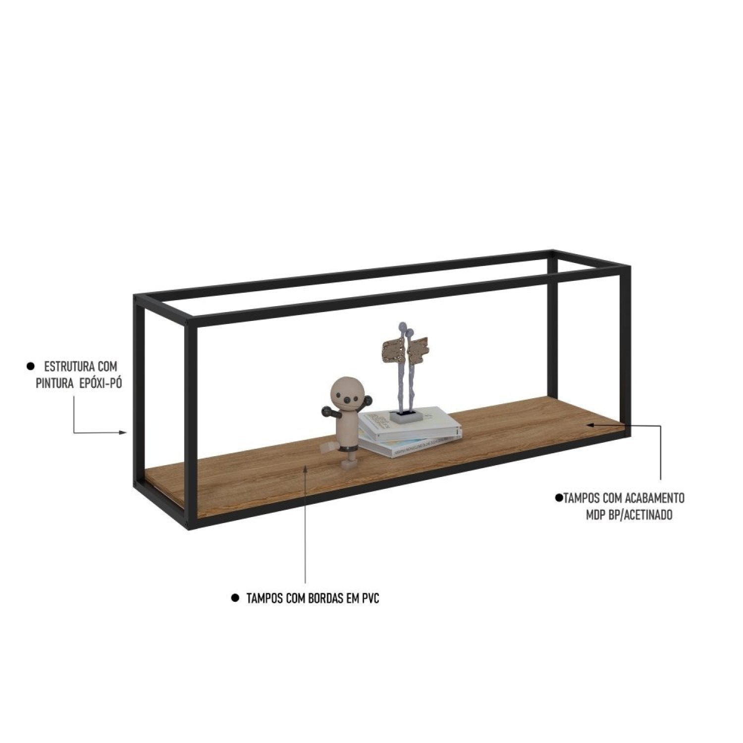 Nicho Aéreo Estilo Industrial 120cm Active Yescasa - 5