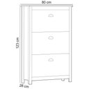 Ver imagem 4 de Sapateira Vertical 3 Portas Madeira Maciça Mazzaro F06 Branco Freijó - Lyam Decor