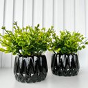 Ver imagem 4 de Dupla Vaso Cachepot Preto em Alto Relevo 3d Decoração Casa