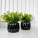 Ver imagem 2 de Dupla Vaso Cachepot Preto em Alto Relevo 3d Decoração Casa