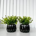 Ver imagem 3 de Dupla Vaso Cachepot Preto em Alto Relevo 3d Decoração Casa