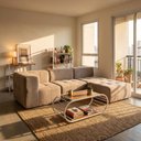 Ver imagem 1 de Sofá Modular 3 Lugares com Puff Kappesberg Boucle Capuccino