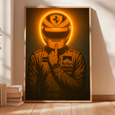 Ver imagem 2 de Quadro Decorativo Piloto Número 1 Neon Laranja