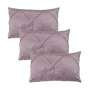 Ver imagem 1 de Kit 3 Capas para Almofada em Veludo Drapeada Retangular 60x40 Cor:rosa Quartzo