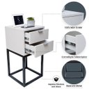 Ver imagem 3 de Mesa de Cabeceira Industrial 30cm Branco 2 Gavetas Pés Ferro Preto para Quarto Cama