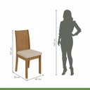 Ver imagem 6 de Conjunto Sala de Jantar 4 Lugares Retangular Tampo Vidro/MDF 120cm Mesa Celebrare Cadeiras Athenas Marrom Amêndoa Clean/Off White/Linho Rinzai Bege