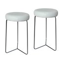 Ver imagem 1 de Kit 2 Banqueta Banco Aço Média Cozinha Bar Balcão 60cm Bege