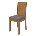 Ver imagem 4 de Conjunto Sala de Jantar 4 Lugares Retangular Tampo MDF Mesa Celebrare e Cadeiras Athenas Marrom Amêndoa Clean/Off White/Suede Animale Bege