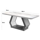Ver imagem 4 de Mesa P/ Cozinha Alvorada C/ Tampo 180x90cm Madeirado Vidro Canto Curvo - Imbuia/grafite - Rufato