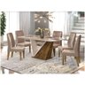 Conjunto De Mesa Dj Forme 6 Cadeiras Ondina Tp Demolicao Off Veludo Kraft - 1