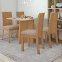 Ver imagem 1 de Conjunto Sala de Jantar 4 Lugares Retangular Tampo MDF Mesa Celebrare e Cadeiras Athenas