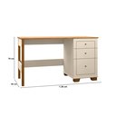 Ver imagem 3 de Escrivaninha Office 136cm 3 Gavetas Pés em Madeira Fenix Rede Móveis