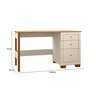 Escrivaninha Office 136cm 3 Gavetas Pés em Madeira Fenix Offwhite com Nature - Rede Móveis - 3