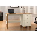 Ver imagem 1 de Escrivaninha Office 136cm 3 Gavetas Pés em Madeira Fenix Rede Móveis