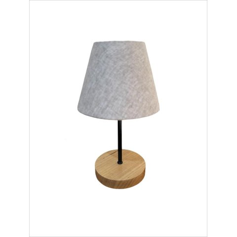 Luminária Cookie Wood de Mesa em Madeira Tauari 29cm X 17cm Ofertamo
