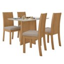 Ver imagem 2 de Conjunto Sala de Jantar 4 Lugares Retangular Tampo Vidro/MDF 120cm Mesa Celebrare Cadeiras Athenas