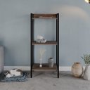 Ver imagem 6 de Estante de Livros Industrial Aço 45CMX104CM 3 Prateleiras Active Yescasa Marrom/Nogal