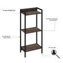 Ver imagem 5 de Estante de Livros Industrial Aço 45CMX104CM 3 Prateleiras Active Yescasa Marrom/Nogal