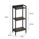 Ver imagem 4 de Estante de Livros Industrial Aço 45CMX104CM 3 Prateleiras Active Yescasa Marrom/Nogal