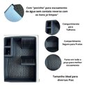 Ver imagem 7 de Escorredor de Louças Compacto Bancada Secagem de Pratos Talheres e Copos Polipropileno Preto Yeet