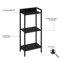 Ver imagem 5 de Estante de Livros Industrial Aço 45CMX104CM 3 Prateleiras Active Yescasa Preto/Ônix