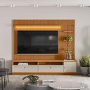 Ver imagem 5 de Painel para Tv até 75 Polegadas Ripado com Rack e Módulo Direito Nature e Off White D'Rossi