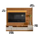Ver imagem 4 de Painel para Tv até 75 Polegadas Ripado com Rack e Módulo Direito Nature e Off White D'Rossi