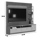 Ver imagem 2 de Painel para Tv até 75 Polegadas Ripado com Rack e Módulo Direito Nature e Off White D'Rossi