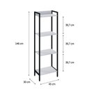 Ver imagem 4 de Estante de Livros Industrial Aço 45CMX146CM Multiuso 4 Prateleiras Active Yescasa