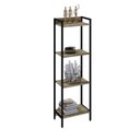 Ver imagem 2 de Estante de Livros Industrial Aço 45CMX146CM Multiuso 4 Prateleiras Active Yescasa Marrom/Carvalho