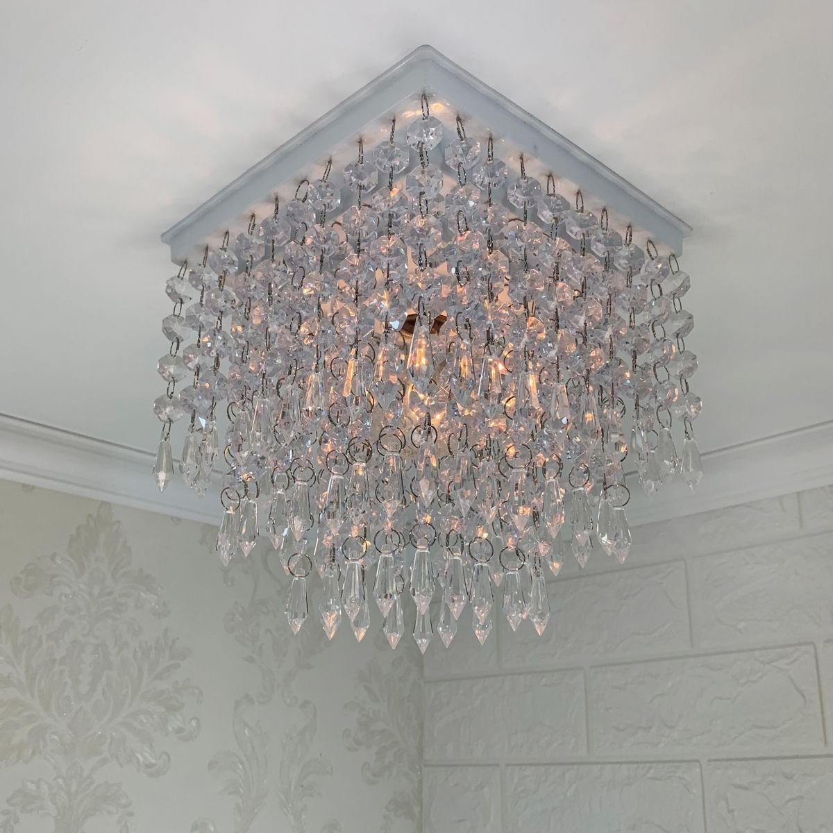 Lustre Cristal Acrílico Decoração Sala Iluminação Para Banheiro Decorar Quarto Design Morderno 19x21 - 2