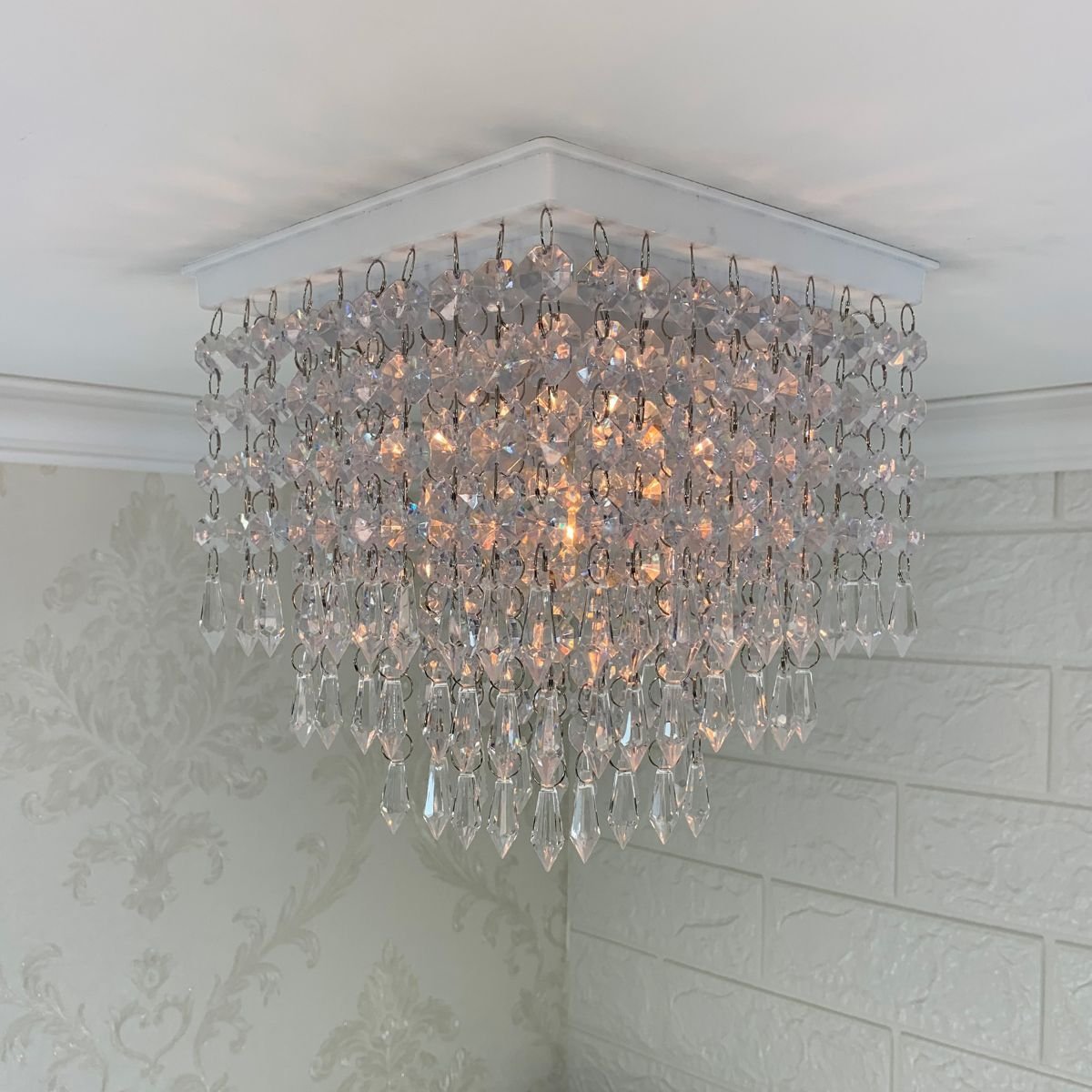 Lustre Cristal Acrílico Decoração Sala Iluminação Para Banheiro Decorar Quarto Design Morderno 19x21 - 5