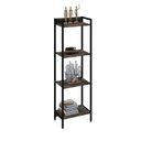 Ver imagem 2 de Estante de Livros Industrial Aço 45CMX146CM Multiuso 4 Prateleiras Active Yescasa Marrom/Carvalho Dark