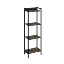Ver imagem 3 de Estante de Livros Industrial Aço 45CMX146CM Multiuso 4 Prateleiras Active Yescasa Marrom/Carvalho Dark