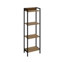Ver imagem 3 de Estante de Livros Industrial Aço 45CMX146CM Multiuso 4 Prateleiras Active Yescasa Marrom
